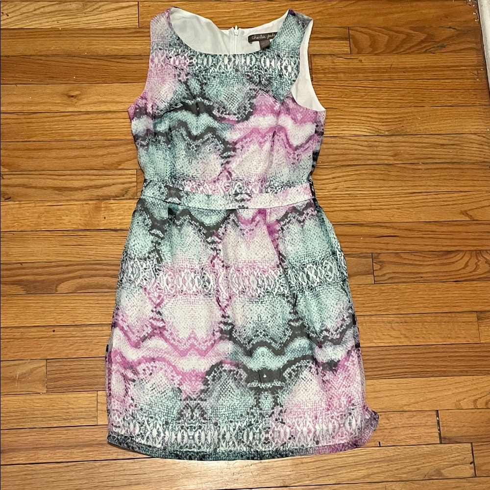 Charlie Jade Silk Stylish Multicolor Patterned Dress